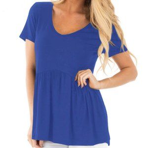 Short Sleeve Babydoll T-shirt w/ Sweetheart Neck